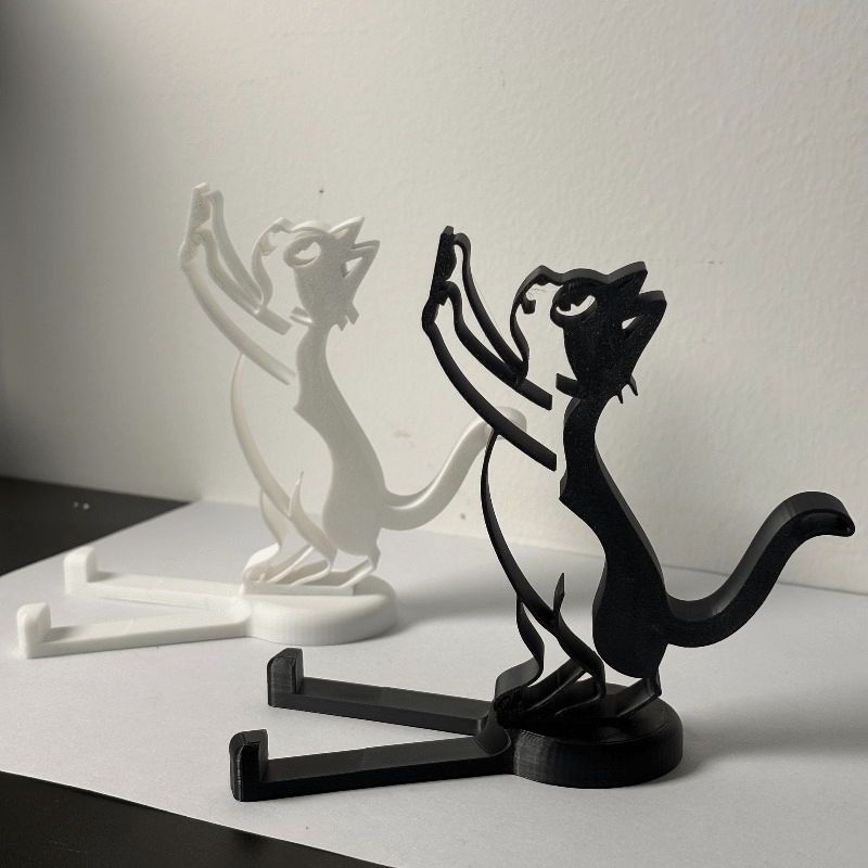 Tablet Phone Accessories - Abstract Hollow Line Cat Phone Stand