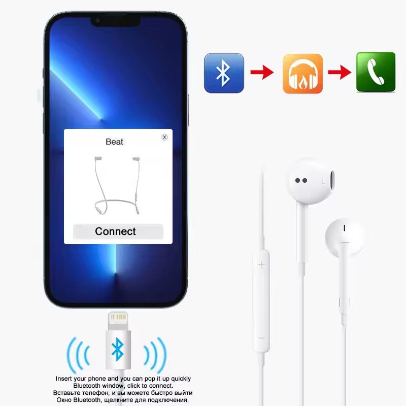 For Apple Headphones For iPhon - огляд і ціна Wired Earphone Lightning