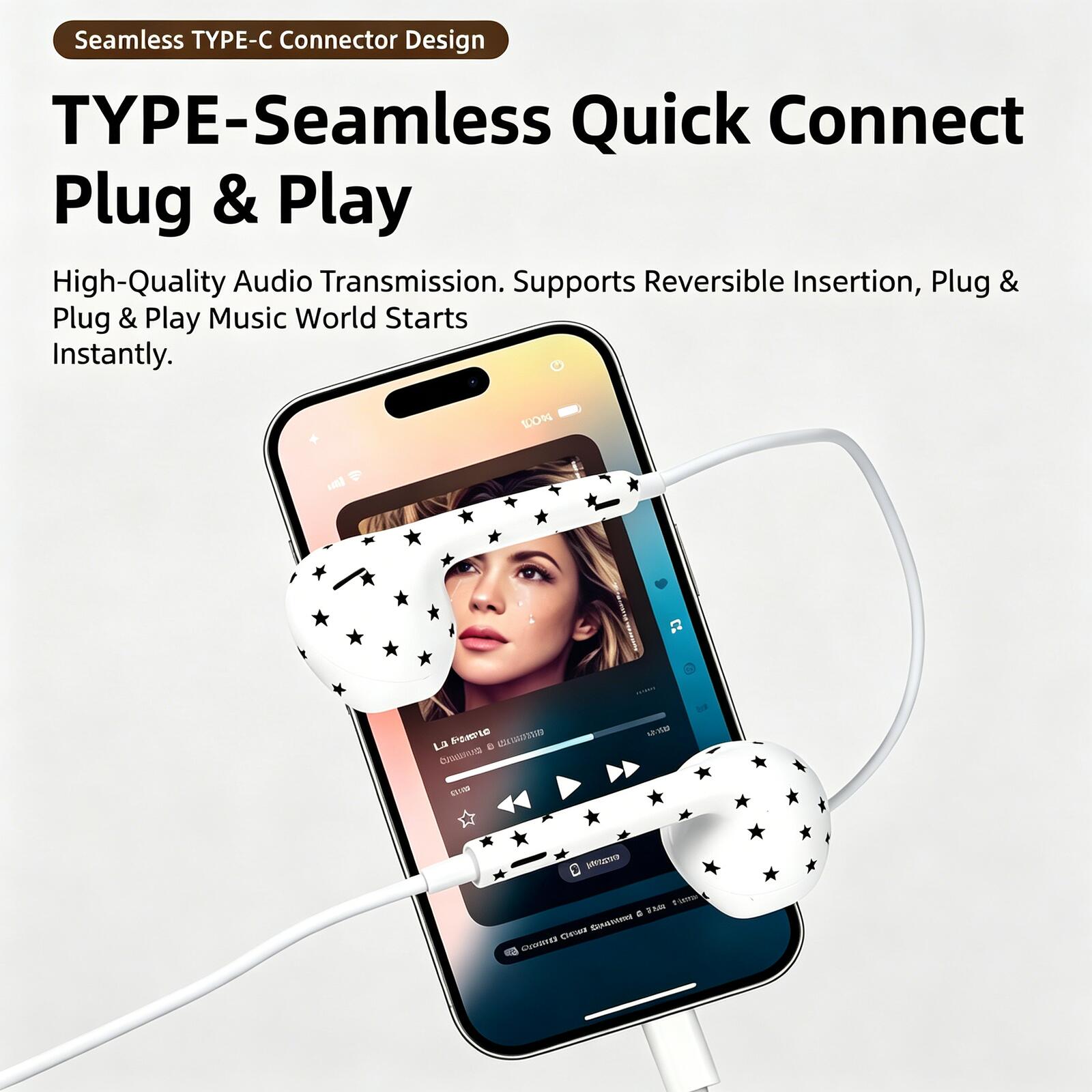 Fashion Type-C Wired Earphones - огляд і ціна Wired Earphone Lightning