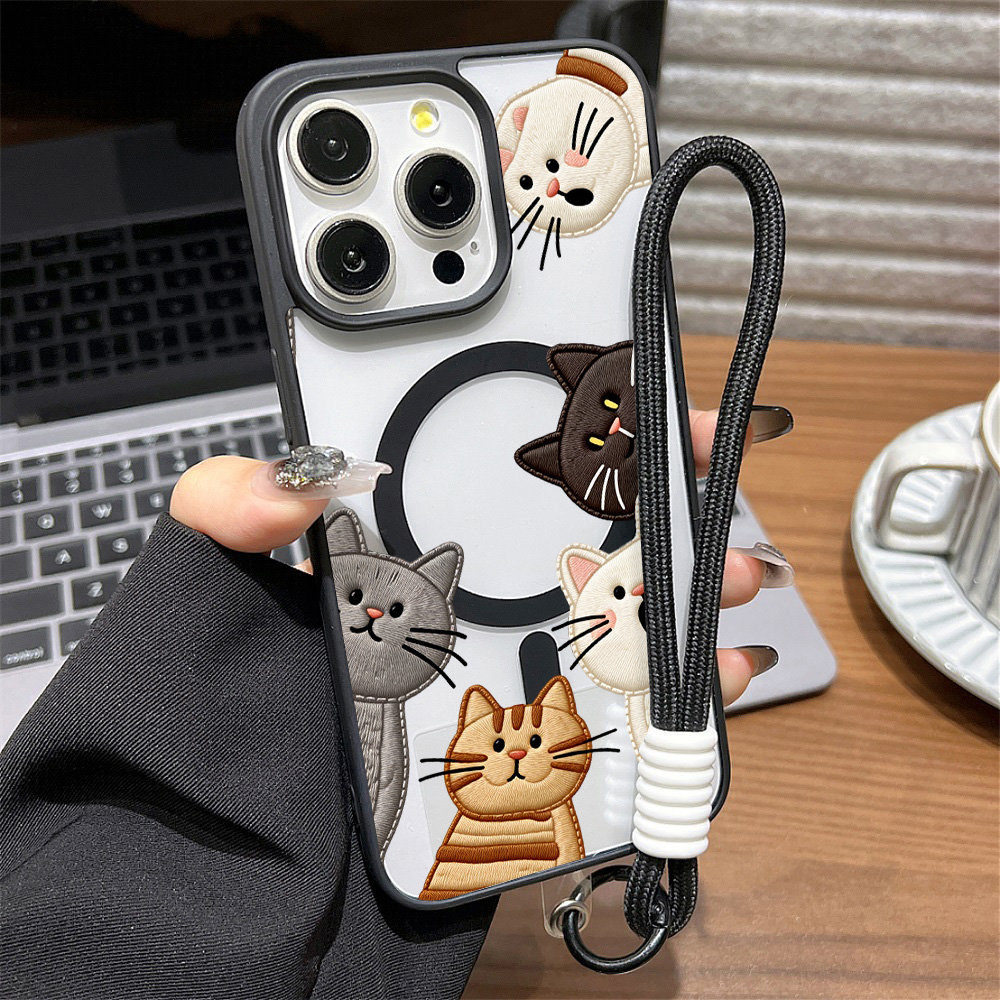 Cute Faux Embroidery Cat Phone - огляд і ціна Apple Iphone 15