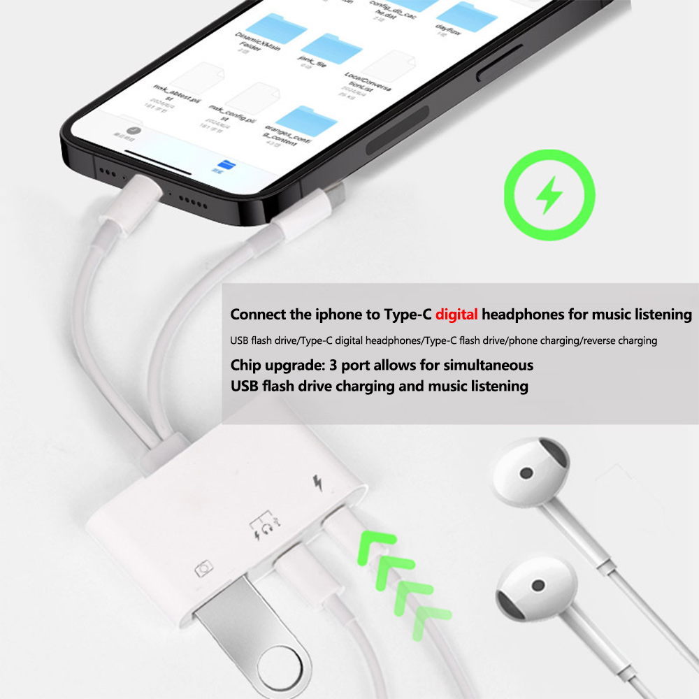 2 in 1 Lightning Type C to USB - огляд і ціна Wired Earphone Lightning